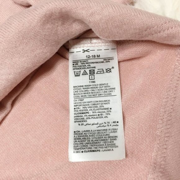 OLD NAVY Plush Knit Cowl Neck Top Long Sleeve Shirt Lightweight Sweater 12-18 M - Picture 6 of 8